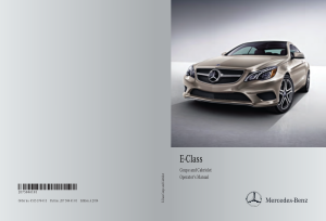 2014 Mercedes Benz E Coupe Cab Operator Manual